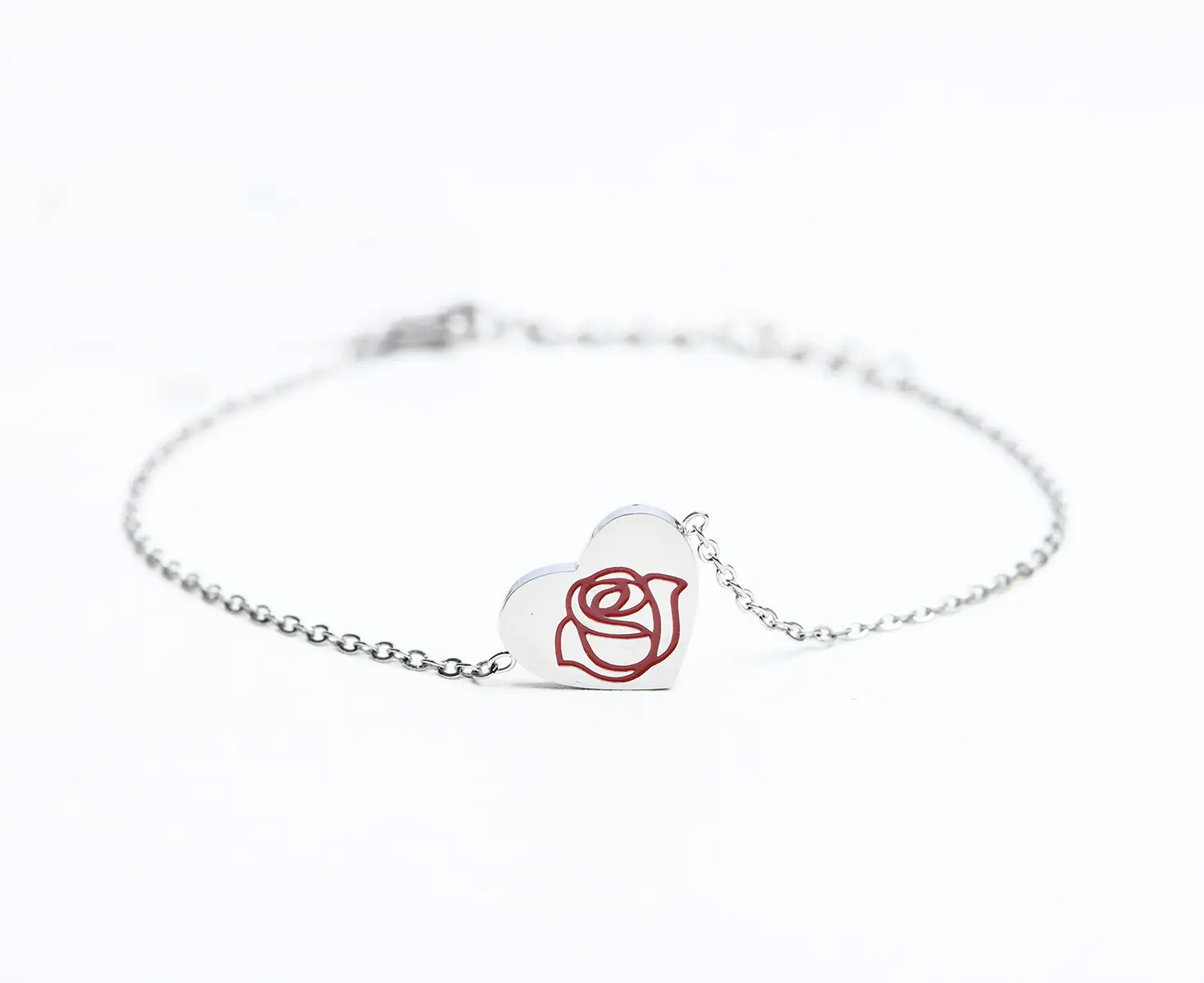 Braccialetto Santa Rita con ciondolo rosa